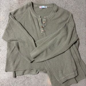 Free People Hailey Sweater Set in Sage Green